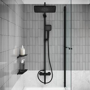 Душевая стойка IDDIS Parker PARBL3Fi06, матовый черный