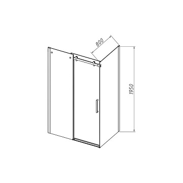 Душевой уголок Vincea Como-N VSR-4CN8014CGB 140х80 см, профиль матовый черный, стекло тонированное с