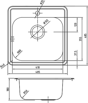 Мойка кухонная IDDIS Strit STR48S0i77