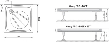 Поддон для душа Ravak Galaxy Pro Perseus Pro-100 с сифоном