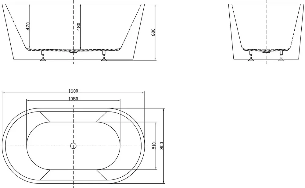 Акриловая ванна BelBagno BB202-1600-800 160x80 см, отдельностоящая, белая, овальная, на ножках, со с Sancos — официальный сайт