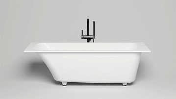 Ванна из искусственного камня Salini Orlanda S-Sense 170x75 см, встраиваемая, матовая белая, на ножк