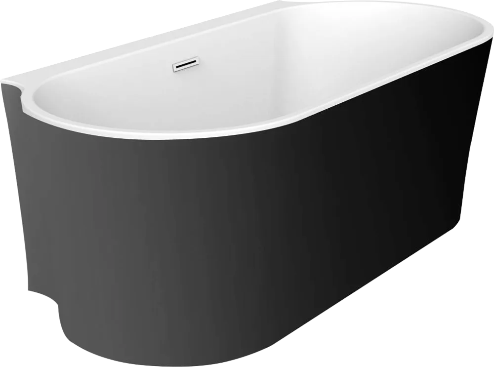 Акриловая ванна BelBagno BB409-1700-800-W/NM 170x80 см, отдельностоящая, черно-белая, овальная Sancos — официальный сайт