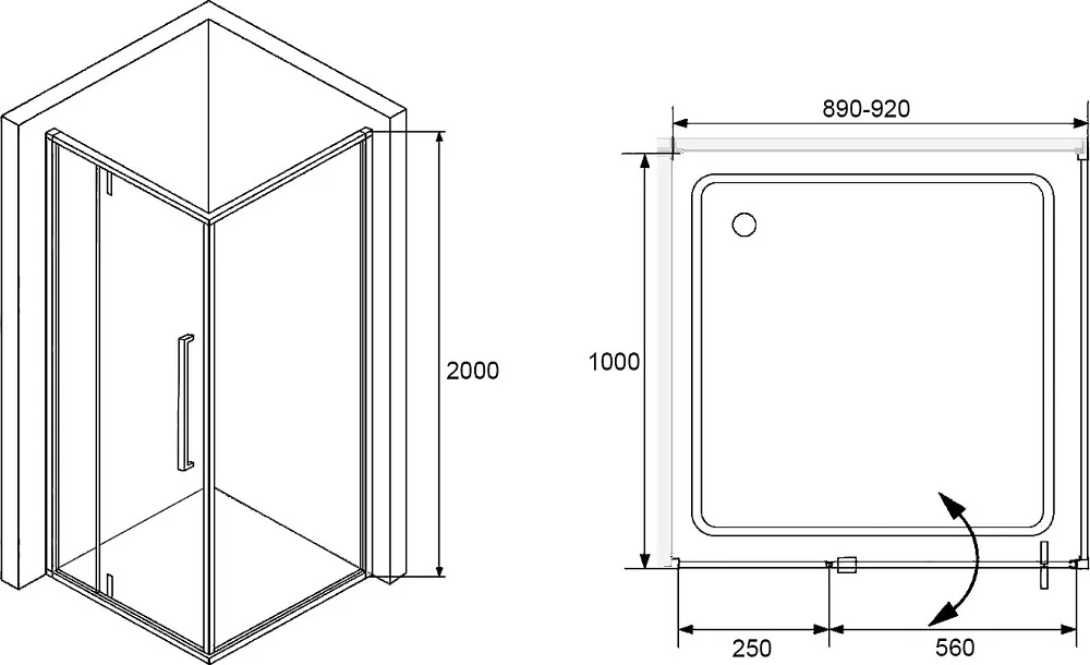 Душевой уголок RGW Stilvoll SV-03B+100 см (89-92)x100x200 профиль черный матовый, стекло прозрачное Sancos — официальный сайт