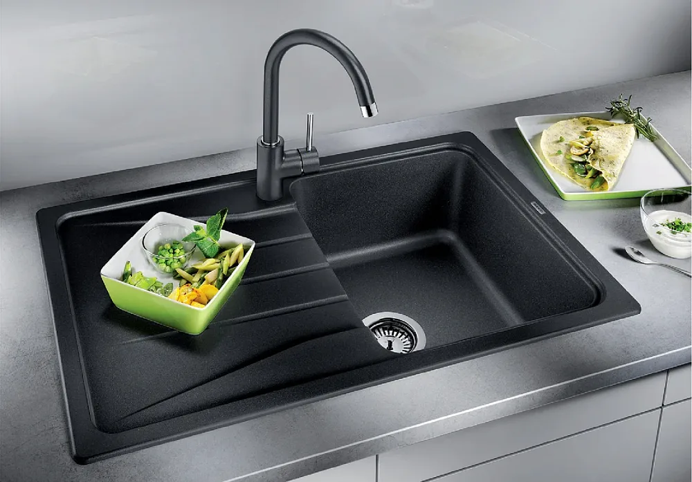 Смеситель для кухни Blanco Mida Silgranit 524202 (519415) черный Sancos — официальный сайт