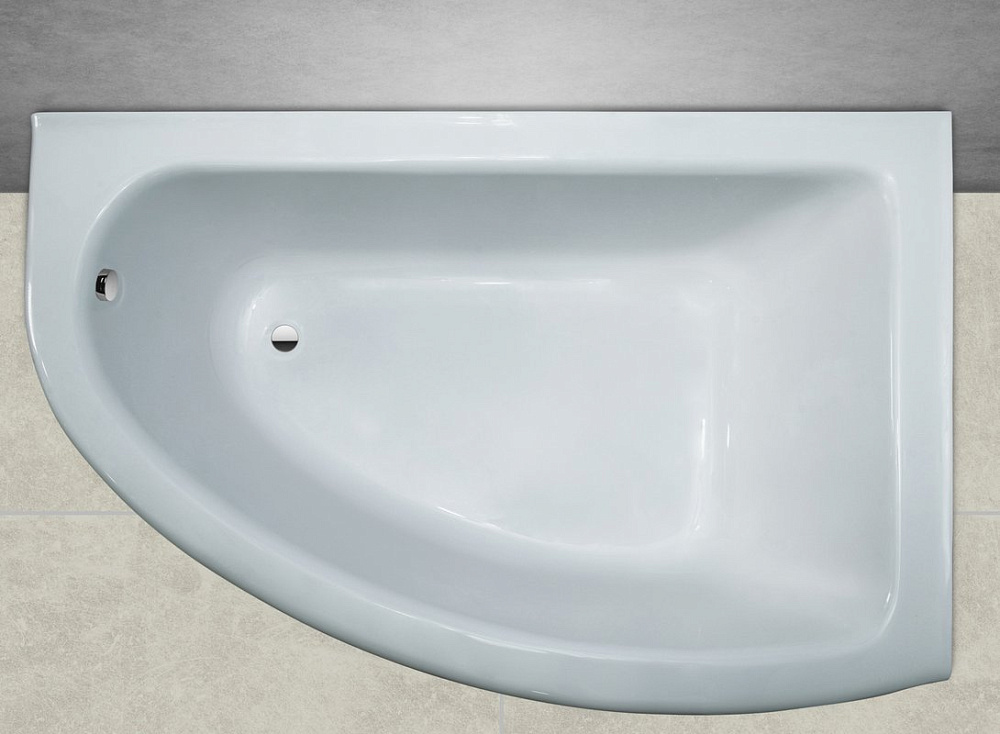 Ванна из искусственного камня Marmo Bagno Альба R 105x170 см, угловая, правая, пристенная, белая, ас