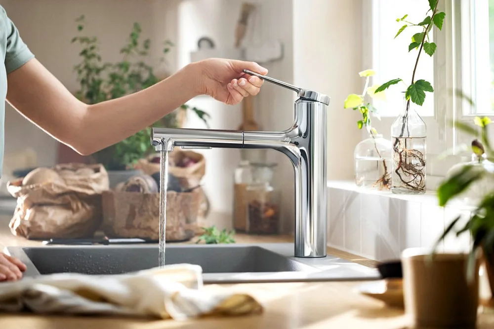Смеситель для кухни Hansgrohe Zesis M33 74804000 механизм sBox lite, хром Sancos — официальный сайт