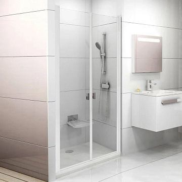 Душевая дверь в нишу Ravak Chrome CSDL2-90 Transparent, профиль белый