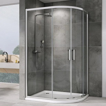 Душевой уголок Abber Schwarzer Diamant AG01119 110x90, профиль хром, стекло прозрачное