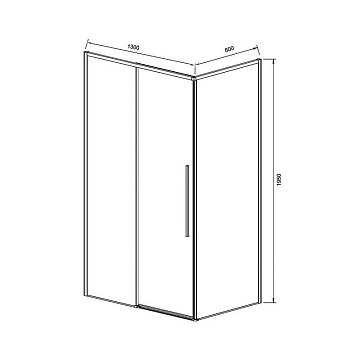 Душевой уголок Vincea Slim-N VSR-4SN8013CLG 130х80, профиль брашированное золото, стекло прозрачное