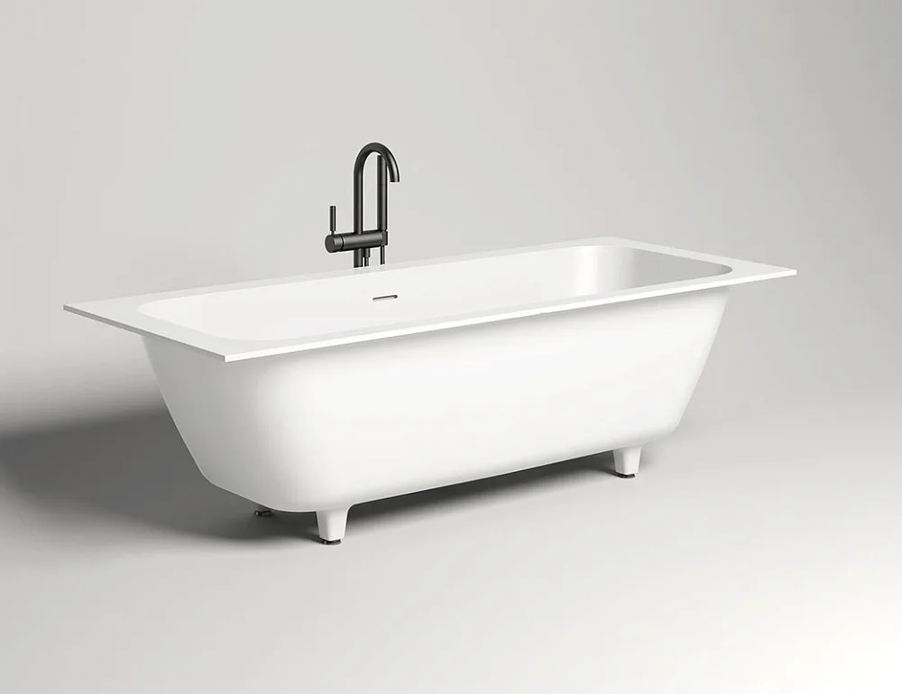 Ванна из искусственного камня Salini Orlanda Axis Kit S-Stone 190x80 см, встраиваемая, матовая белая Sancos — официальный сайт
