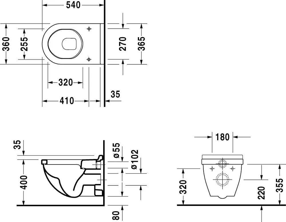 Чаша для унитаза подвесного Duravit Starck 3 2200090000 Sancos — официальный сайт