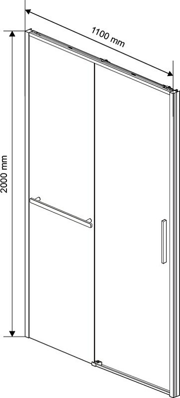 Душевая дверь в нишу Vincea Slim Soft 110 см, профиль хром, стекло прозрачное