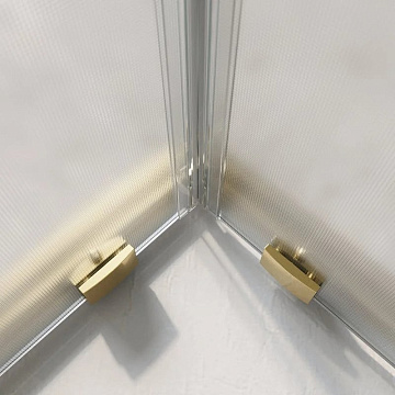 Душевой уголок BelBagno Luce LUCE-A-2-90-P-ORO 90х90 см, профиль золото, стекло рифленое
