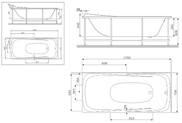 Акриловая ванна AM.PM Sensation 170x75 см, W30A-170-075W-A