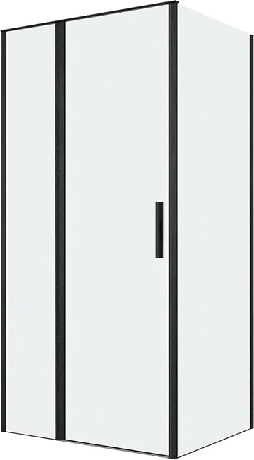 Душевой уголок Allen Brau Priority 100x80, профиль черный браш, стекло прозрачное