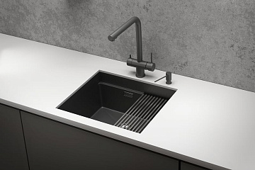 Мойка кухонная Granula Kitchen Space 5045U, черный матовый