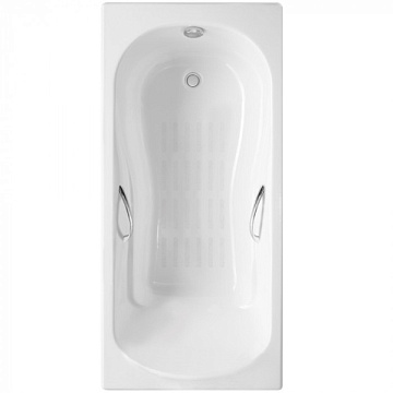 Чугунная ванна Delice Haiti Luxe 170х80 см, с отверстиями для ручек, с антискользящим покрытием