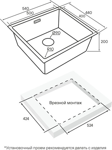 Мойка кухонная Paulmark Lassan LA54-GM вороненая сталь