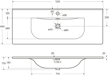 Мебельная раковина BelBagno BB-8099-120 глянцевая белая