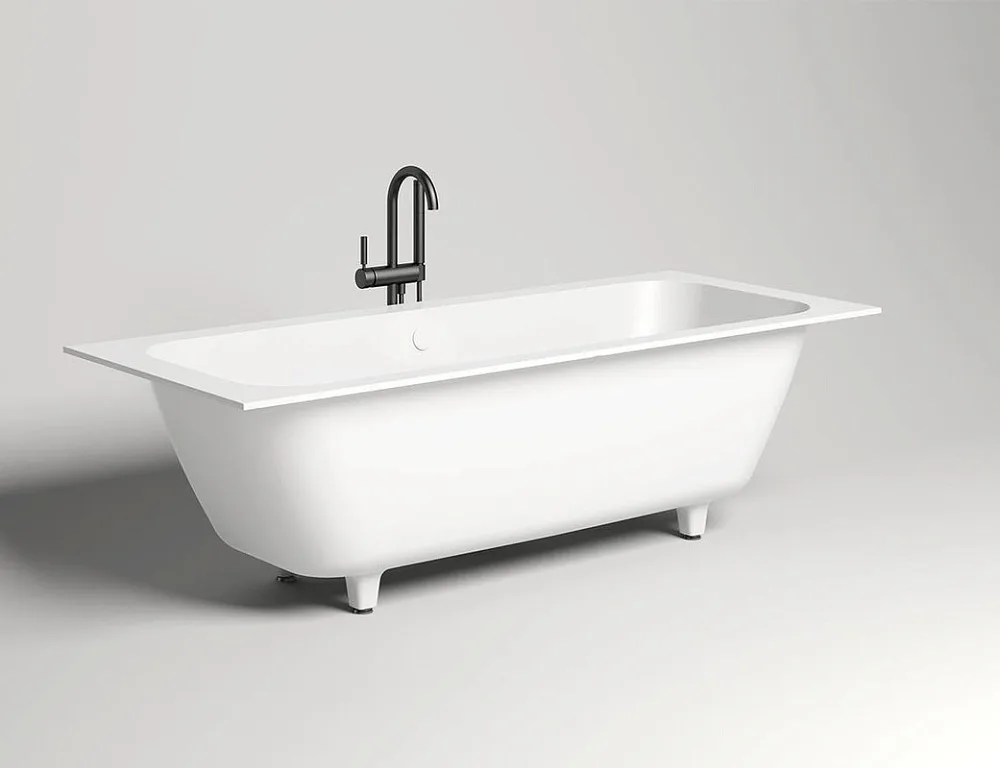 Ванна из искусственного камня Salini Orlanda Axis 190x80 см, встраиваемая, белая, на ножках Sancos — официальный сайт