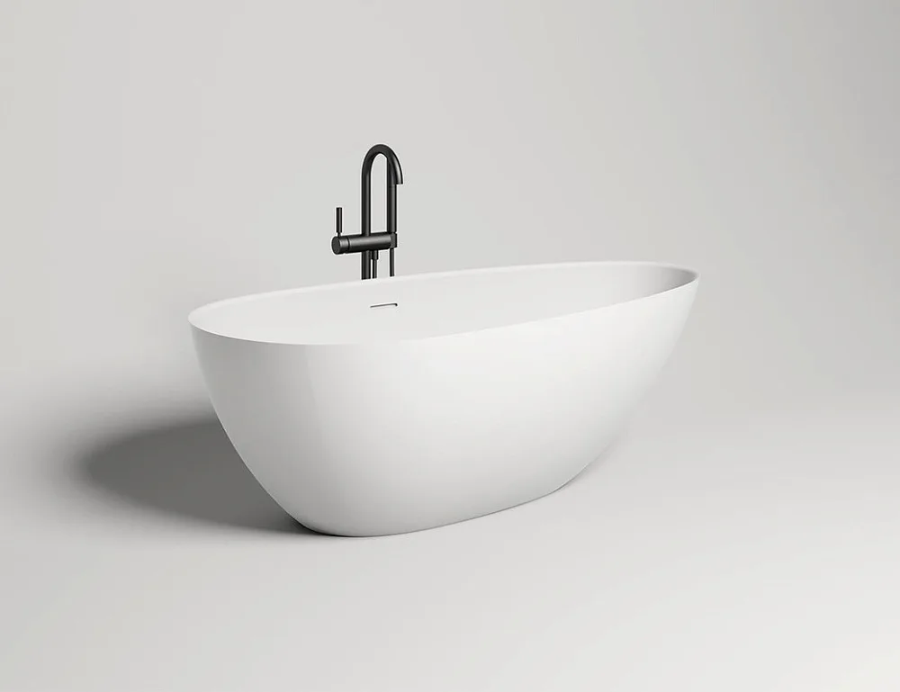 Ванна из искусственного камня Salini Paola In S-Stone 170x80 см, отдельностоящая, матовая белая, ова Sancos — официальный сайт