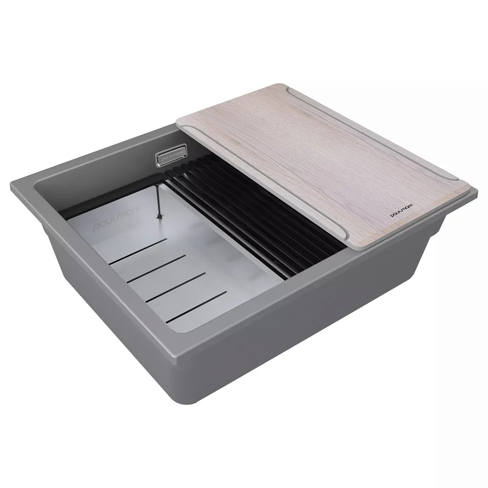 Мойка кухонная Paulmark Lumi-Multi Sink 55 Uni LU-MULTI 55-GRM серый металлик Sancos — официальный сайт