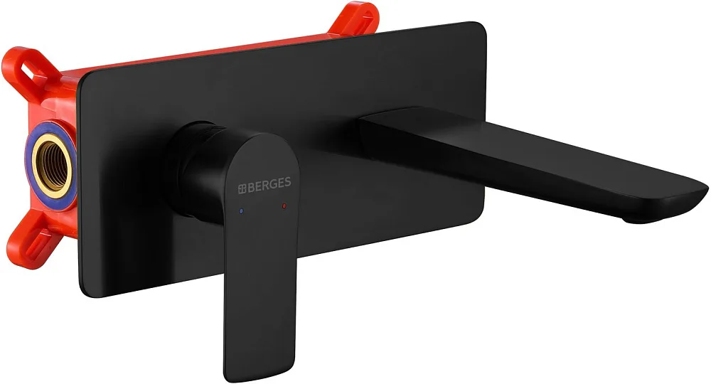 Смеситель для раковины Berges Hatch S 076036 С ВНУТРЕННЕЙ ЧАСТЬЮ, черный матовый Sancos — официальный сайт