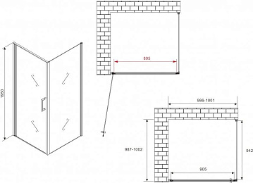 Душевой уголок Abber Sonnenstrand AG04100-S100 100x100, профиль хром, стекло прозрачное