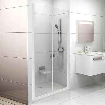 Душевая дверь в нишу Ravak Chrome CSDL2-90 Transparent, профиль белый