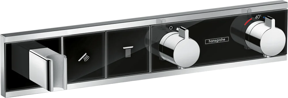 Термостатический смеситель встраиваемый Hansgrohe RainSelect 15355600, для душа, шлифованный черный  Sancos — официальный сайт