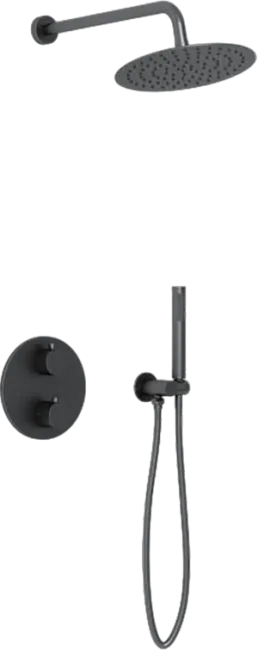 Душевой комплект Vincea VSFW-101TMB, С ВНУТРЕННЕЙ ЧАСТЬЮ, черный матовый Sancos — Оригинал