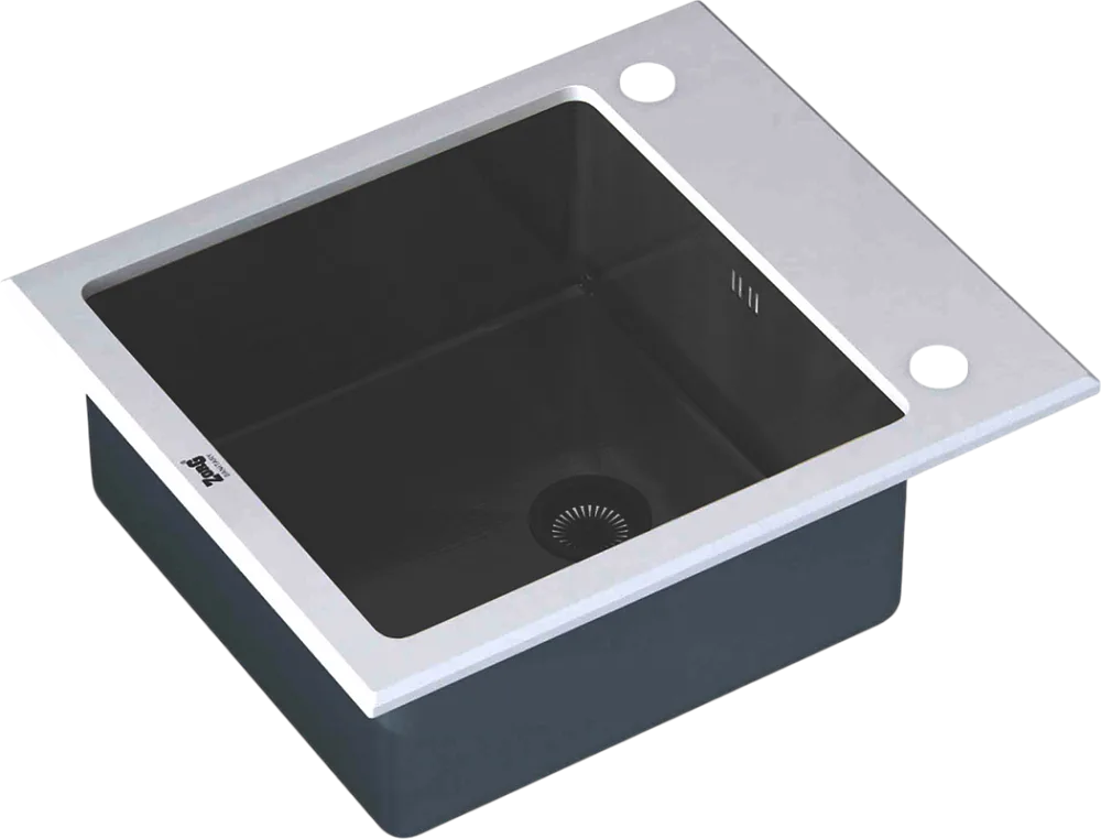 Мойка кухонная Zorg Glass GL-6051-WHITE-GRAFIT графит Sancos — официальный сайт