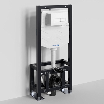 Система инсталляции для унитазов Wasserkraft Dill 61TLT.010.ME.WM03, с кнопкой смыва матовой белой