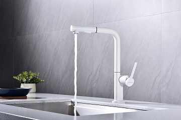 Смеситель для кухни Paulmark Neo Ne214419-WH, белый матовый