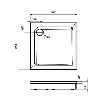 Поддон для душа AM.PM Gem W90T-403-090W 90х90