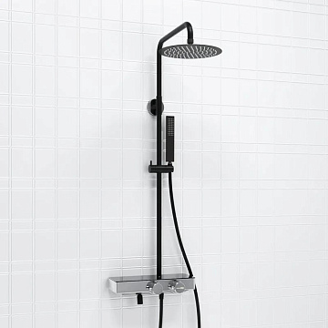 Душевая стойка Wasserkraft Abens 2000 A114.258.218.CB Thermo, с термостатом, черная