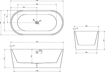Акриловая ванна Abber 170x80 см, AB9209MB