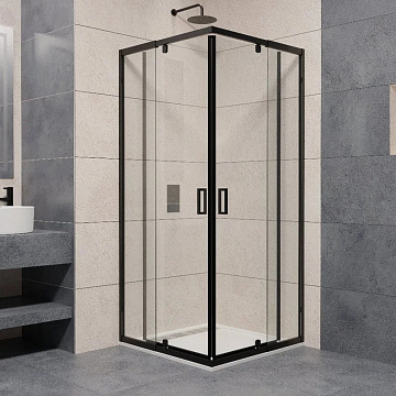 Душевой уголок RGW Passage PA-038B 80x80 см, профиль черный, стекло прозрачное