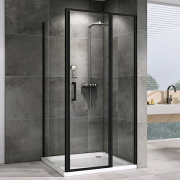 Душевой уголок Abber Sonnenstrand AG04120BS-S80B 120x80, профиль черный, стекло прозрачное
