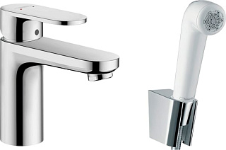 Смеситель для раковины Hansgrohe Vernis Blend 71215000 с гигиеническим душем, хром