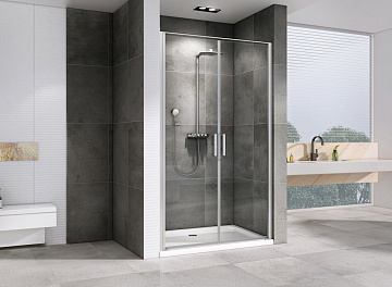 Душевая дверь в нишу Abber Sonnenstrand AG04100C 100 см, профиль хром, стекло прозрачное