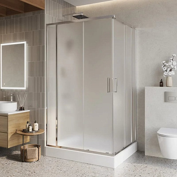 Душевой уголок BelBagno Luce AH-22-120/100-P-Cr профиль хром, стекло рифленое