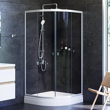 Душевой уголок AM.PM X-Joy Twin Slide W88E-205-090MT64 90x90, с поддоном, профиль матовый хром