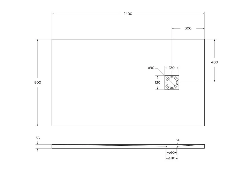 Поддон для душа BelBagno Uno TRAY-MR-UNO-AH-140/80-35-W-BO 140х80, белый, с сифоном Sancos — официальный сайт