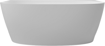 Ванна из искусственного камня WHITECROSS Pearl A 155x80 см, пристенная, белая, овальная, с донным кл
