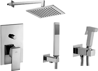 Комплект для ванной Paffoni Elle KITZEL015CR/M С ВНУТРЕННЕЙ ЧАСТЬЮ, верхний душ 20 см, хром
