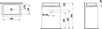 Накладная раковина Laufen Living Square 8.1143.4.000.112.1 60 см