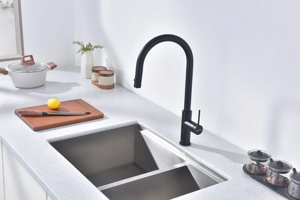 Смеситель для кухни Paulmark Galant Ga213077-AN антрацит Sancos — официальный сайт
