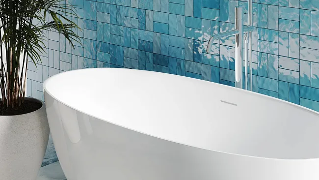 Ванна из искусственного камня Salini Alda S-Sense 160x70 см, отдельностоящая, белая, овальная, со сл Sancos — Оригинал